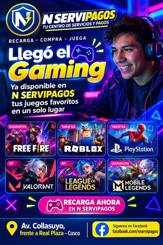 Afiche de N SERVIPAGOS: Recargas gaming